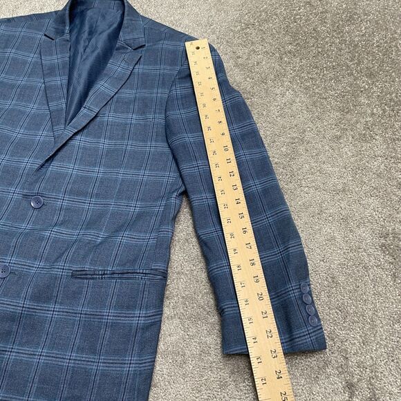 Bocaccio Uomo Suit Blazer Jacket Mens 40L Tartan Plaid Single Breasted Business - Picture 11 of 12